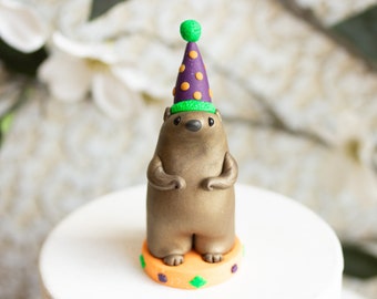 Groundhog Day Party Cake Topper - Groundhog Day Figurine - Groundhog Gift - Groundhogs Day Birthday