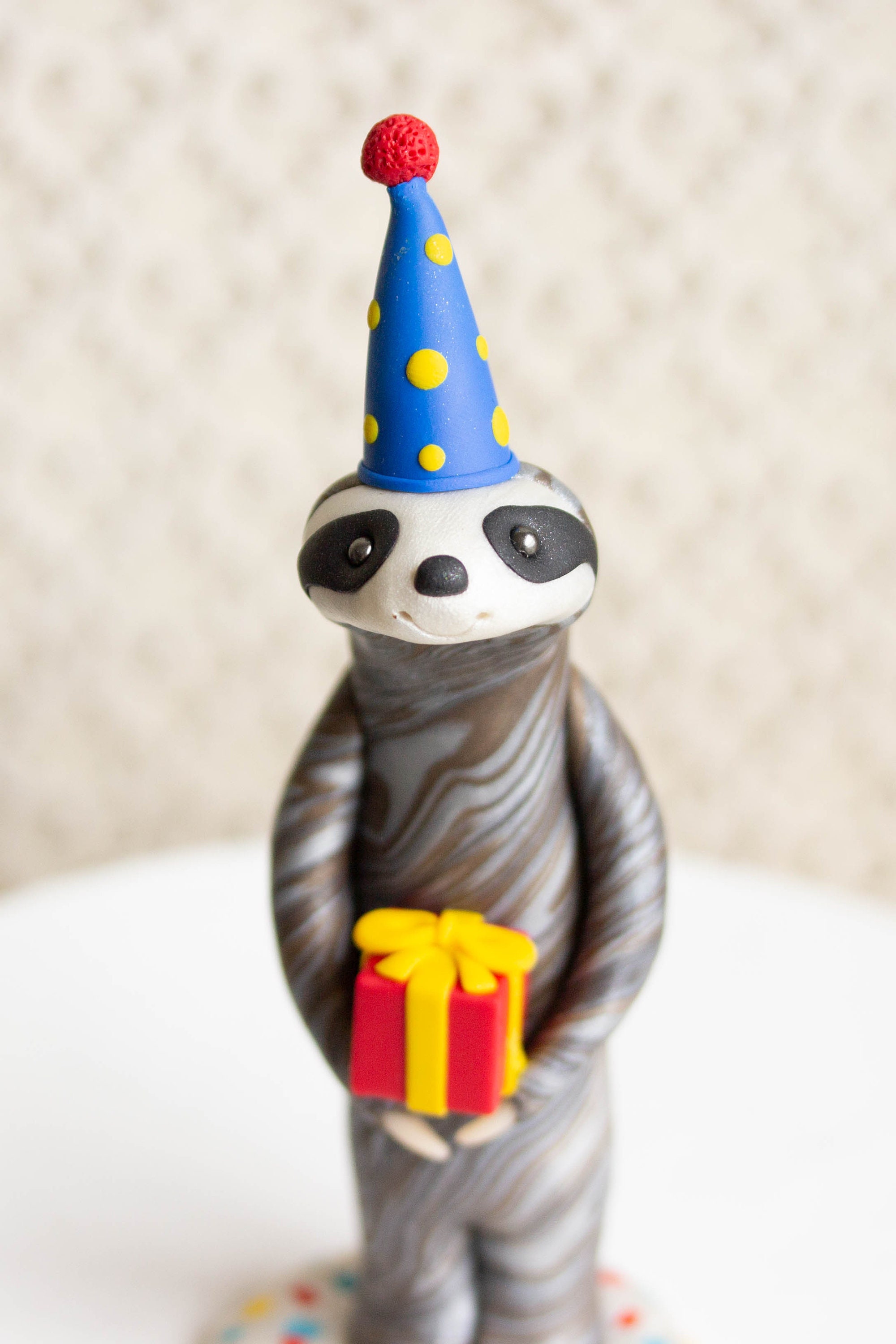 Sloth Birthday Cake Topper Sloth Figurine Sloth Sculpture