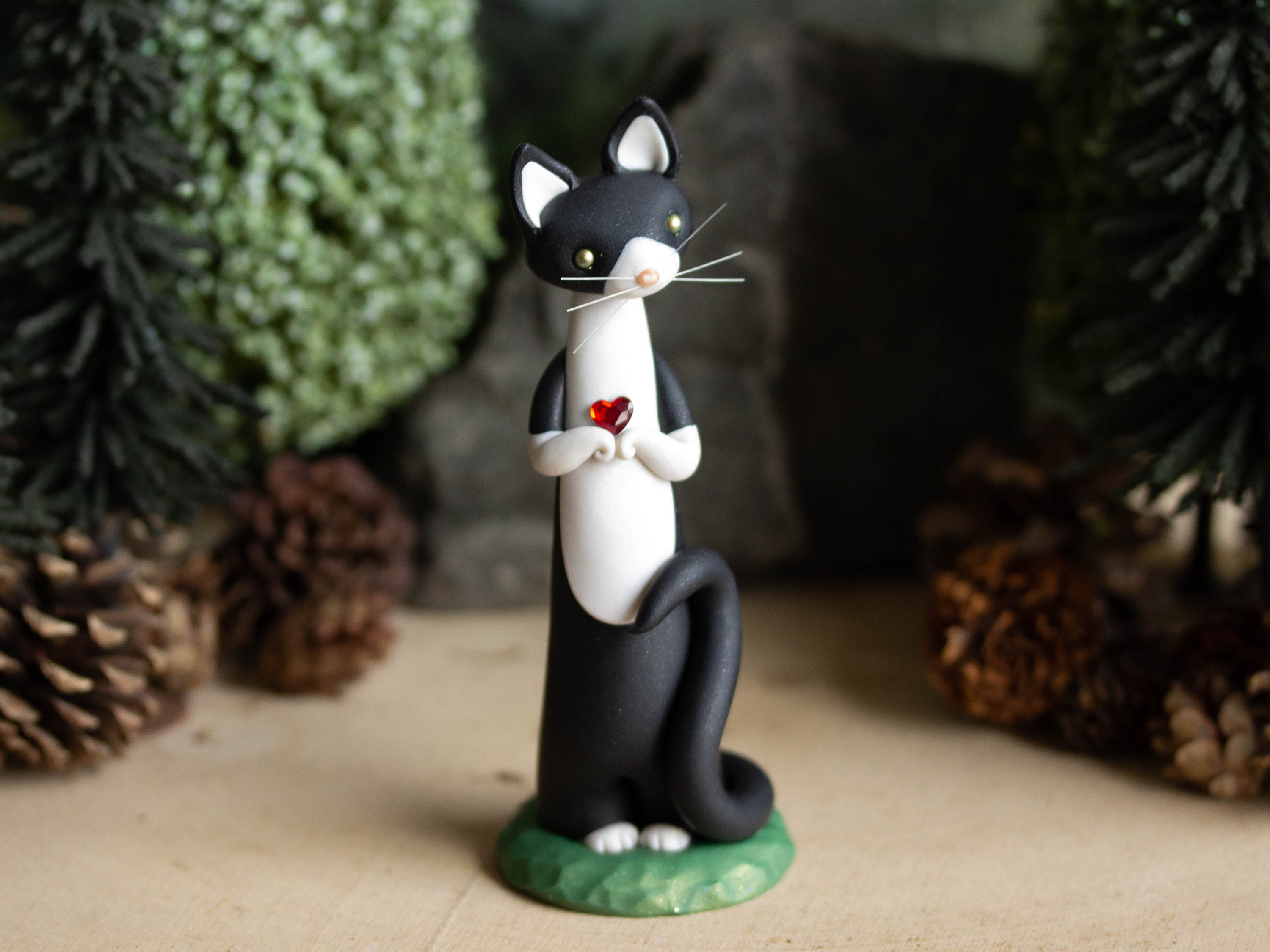 tuxedo cat figurines