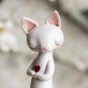 White Cat with a Heart