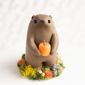 Handmade Groundhog Figurine: Groundhog Day Gift