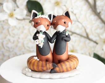 Red Panda Wedding Cake Topper