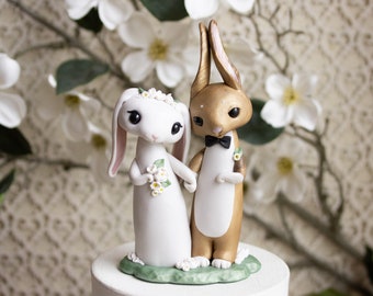 Bunny Rabbit Wedding Cake Topper - Year of the Rabbit