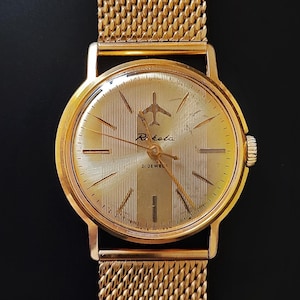USSR Raketa 2609 Airplane Mechanical Watch (1960s) Vintage Plane Pilot Series