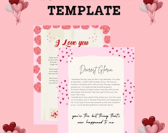 Romantic Love Letter Template – Editable, Heartfelt (Printable)