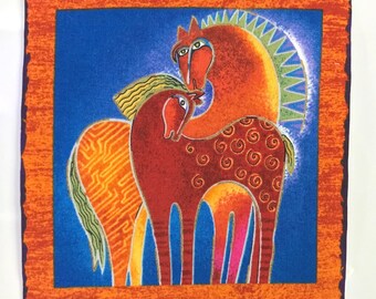 SALE*Gorgeous HORSE Applique*Handmade*RARE Laurel Burch 'Embracing Horses' Fabric*Few Left/123
