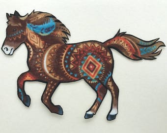 SALE*Western HORSE Iron On Applique*Handmade*Timeless Treasures Fabric/304