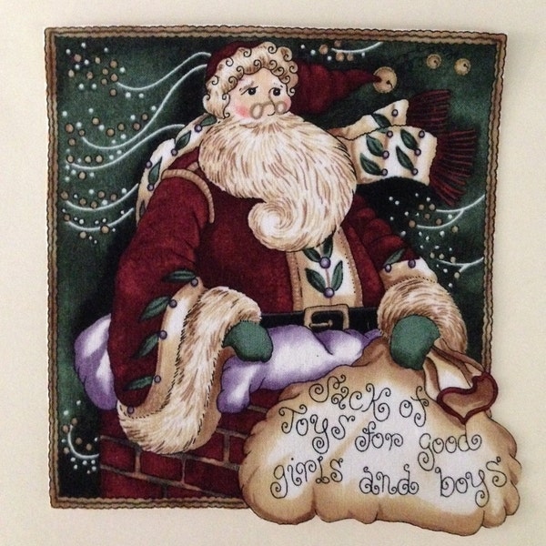 SALE*Iron On SANTA Applique*Handmade*Diane Knott Fabric*Last One/1