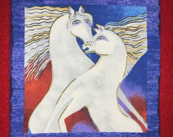 SALE*Iron On Laurel Burch 'Embracing HORSES' Applique*Handmade*Few Left/221