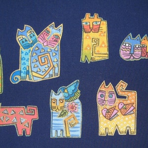 SALE*Set of Eight CAT Appliques*Handmade*RARE Laurel Burch Fabric/41