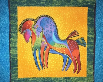 Laurel Burch 'Embracing Horses' Fabric Applique*Handmade*Iron On/130