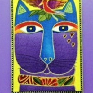 SALE*Handmade Laurel Burch Iron On CAT Applique*Rare Fabric/77