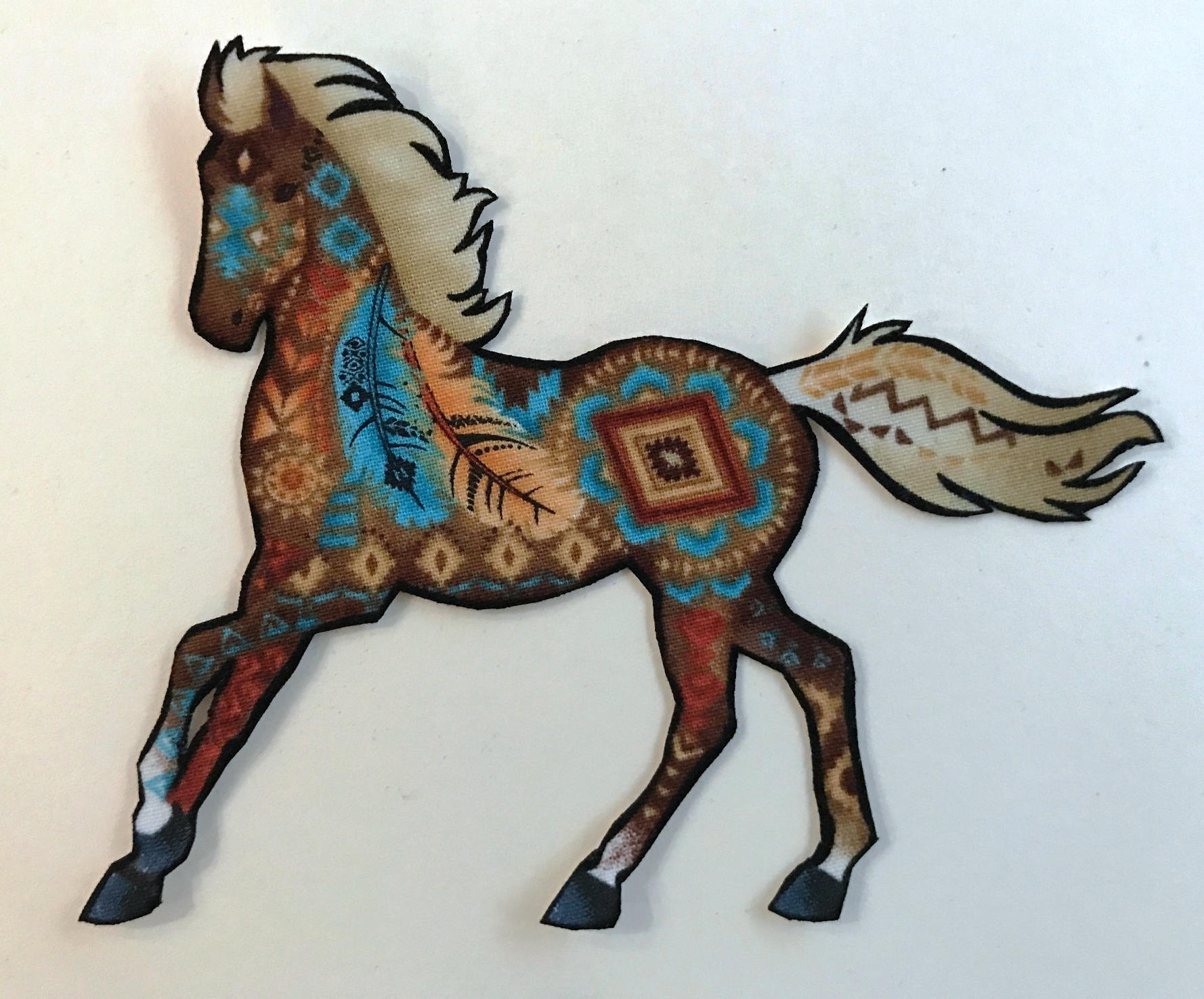 Iron On Western HORSE Applique*Handmade*Timeless Treasures Fabric/300-m