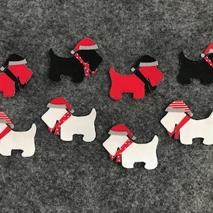 Set of Eight Iron On SCOTTY DOG Appliques*Handmade*High Quality Fabric/99