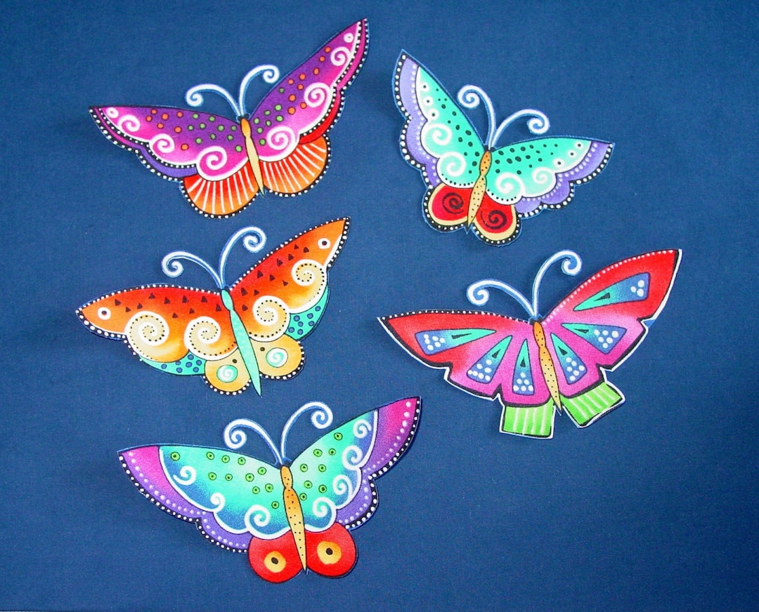 Five Iron on BUTTERFLY Appliqueshandmadelaurel Burch Fabric/y