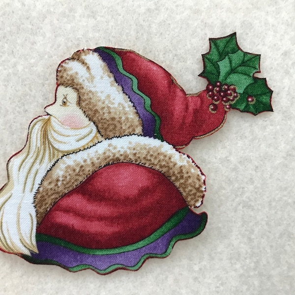 SALE*Iron On SANTA Head Applique*Diane Knott Christmas Spirit Fabric*Handmade/318