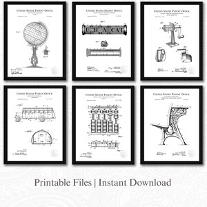 Schoolhouse Patent Collection | Ready to Print Downloads | Vintage Classroom Art | Teacher Gift | Home School Decor | White Background