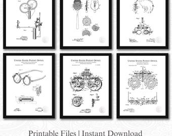 Optometry Patent Collection | Ready to Print Downloads | Eye Exam Tools | Optometrist Decor |  Gift for Eye Doctor | White Background