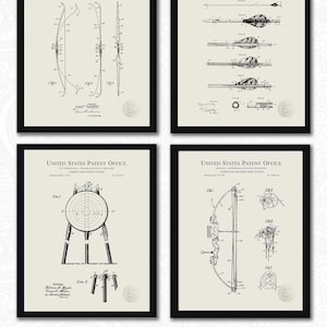 Archery Patent Art Set | 3 JPG Downloads | Bow, Arrow & Target Diagrams | Hunter Gift Idea | Rustic Wall Decor | Linen Background
