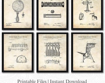Schoolhouse Patent Collection | Ready to Print Downloads | Vintage Classroom Decor | Teacher Gift | Home School Decor | Antique Background