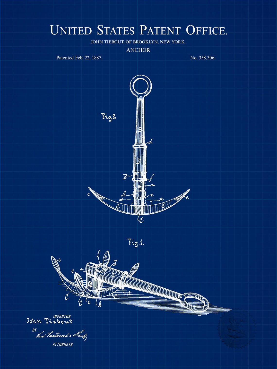Antique Nautical Patent Set | Set of 6 JPG Image Downloads | Blueprint ...