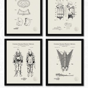 Vintage Taucherkollektion | | Set mit 4 JPG-Bild-Downloads | Scuba Hintergrund | Maritime Dekoration | Geschenk für Taucher