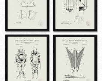 Vintage Diving Collection | | Set of 4 JPG Image Downloads | Linen Background |Scuba Wall Art | Nautical Decor | Gift for Diver