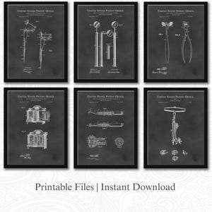 Vintage Dental Tools Patents | JPG Download | Dental Equipment Art  | Dentist Office Decor | Gift for Dentist | Chalkboard Background