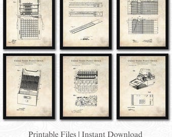 Decoración de oficina de contabilidad / Patentes de contabilidad vintage / 6 descargas JPG / Regalo de CPA / Arte mural de oficina / Fondo antiguo