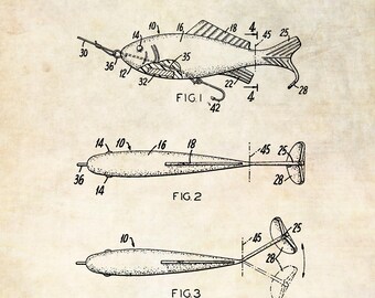 fishing artificial lure patent 1936 Vintage The Creek Chub Bait Co Catch More Fish Ad For Sale Fishing Bait Patent 1908 -