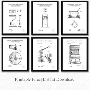 Collezione di brevetti di farmacia d&#39;epoca / Download di 6 JPG / Arte degli strumenti da farmacia / Decorazioni per farmacisti / Regalo per farmacisti / Sfondo bianco