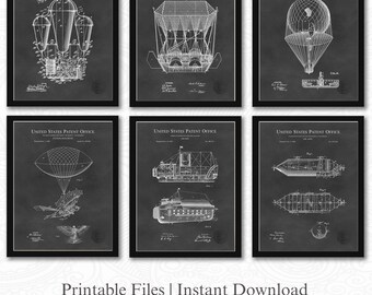 Vintage Lighter Patents | Set of 6 JPG Image Downloads | Chalkboard Background | 3 Ratios: 16 Files Included | Instant Download