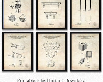 ビリヤードキューの特許アートプリント、黒板デザイン - Etsy 日本