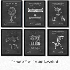 Schoolhouse Patent Collection | Ready to Print Downloads | Vintage Classroom Art | Teacher Gift | Home School Decor | Chalkboard Background