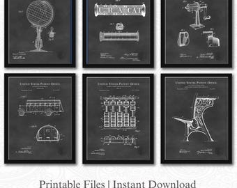 Schulhaus Patentsammlung | Druckfertige Downloads | Vintage Klassenzimmer Kunst | Lehrer Geschenk | Haus Dekor | Tafel Hintergrund
