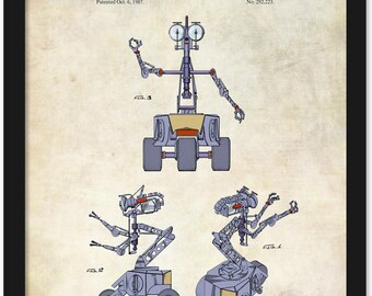 1987 Toy Robot Patent Art | JPG Download | 80's Sci-fi Decor | Retro Sci-Fi Decor | Gift for Short Circuit Movie Fan | Antique Download