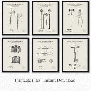 Vintage Dental Patent Collection | JPG Download | Dental Tools Art | Dental Equipment | Gift for Dentist | Linen Background