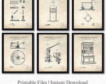 Vintage Pharmacy Patent Collection | 6 JPG Download | Apothecary Tools Art | Druggist Decor | Gift for Pharmacist | Antique Background