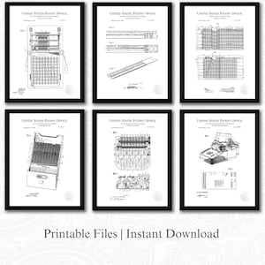 Accountant Office Decor | Vintage Accounting Patents | 6 JPG Downloads | CPA Gift | Office Wall Art | White Background