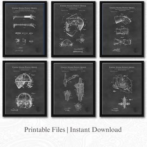 Welding Tools Patent Collection | Ready to Print Downloads | Vintage Welder Gear Art | Gift for Welders | Chalkboard Background