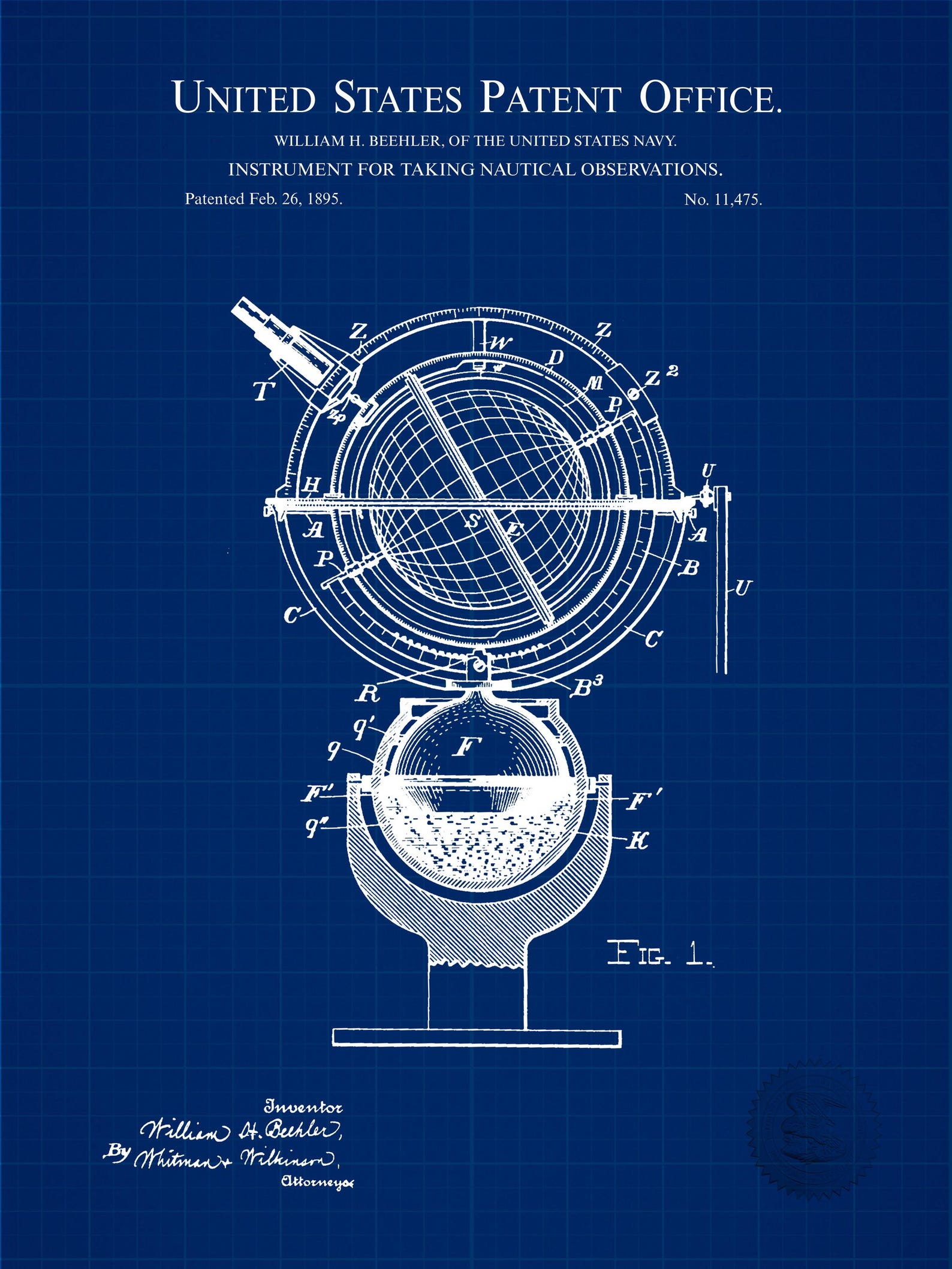 Antique Nautical Patent Set | Set of 6 JPG Image Downloads | Blueprint ...