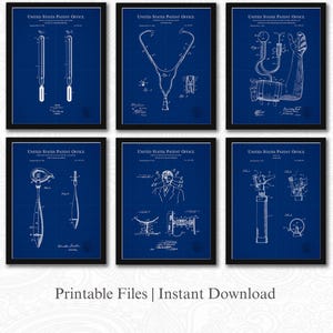 Vintage Medical Collection | JPG Download | Doctor Office Art |  Gift for Physicians | Clinic Wall Decor | Blueprint Background
