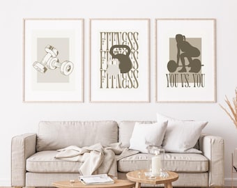 Fitness Wall Art Digital Download, Home Gym Decor, Motivational Workout Poster, Bodybuilding Print, Lifting Aesthetic, Printable