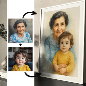 Inserisci i cari defunti nella foto: regalo commemorativo per la perdita del padre/madre, nonno/nonna: regalo per la festa della mamma e del papà - Ritratto