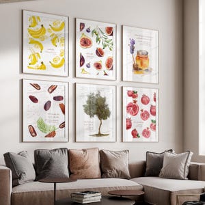 6er Islamic Art Poster Set - Quran Verse Feige Olivenbaum Granatapfel - Islamische Wandbilder Kalligrafie - Wanddeko Küche - Premium Paper