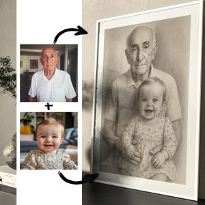 Inserisci i cari defunti nella foto: regalo commemorativo per la perdita del padre/madre, nonno/nonna: regalo per la festa della mamma e del papà - Ritratto