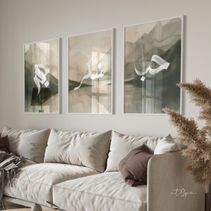 Set of 3 Posters - Islamic Wall Art - Abstract Calligraphy - Wall Decor Print - Quran Wall Art - Premium Photo Paper - Love, Gratitude, Patience image 9