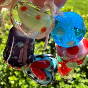 Lamp Work Glass Beads Set For Summertime Jewelry Hand Crafted Glass Beads For Jewelry Design And Crafts Bright Colored Beads For Bracelets