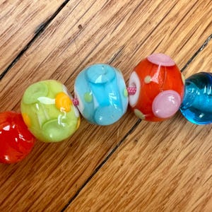 Lamp Work Beads For Jewelry Supply Hand Crafted Artisan Glass Beads In Spring Colors For Jewelry Crafting Bright Bold Colored Glass Beads