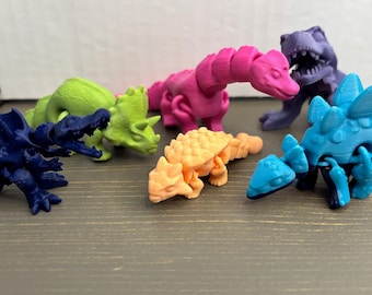 Articulated Fidget Dinosaurs – Flexible Dinos | Sensory Toy, Party Favor, Stocking Stuffer